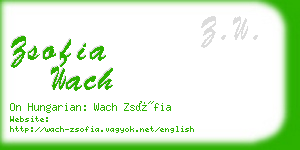 zsofia wach business card